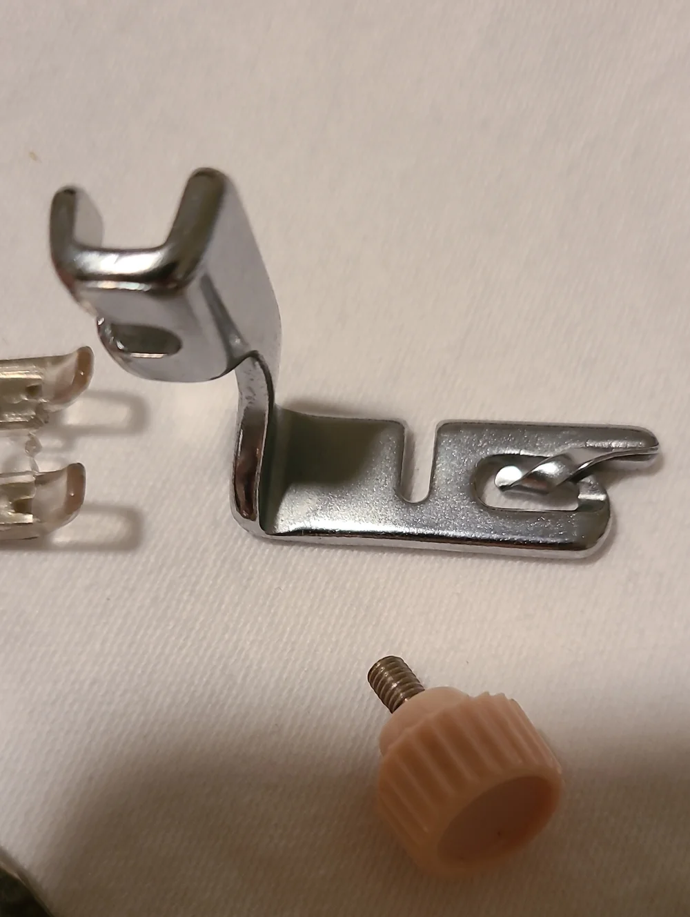 Singer Slant Shank Hemmer Foot, High Shank Presser Foot. Button Seam Guide